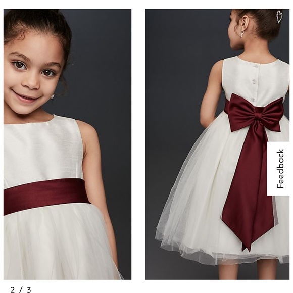 Wine Flower Girl Sash - Picture 1 of 2